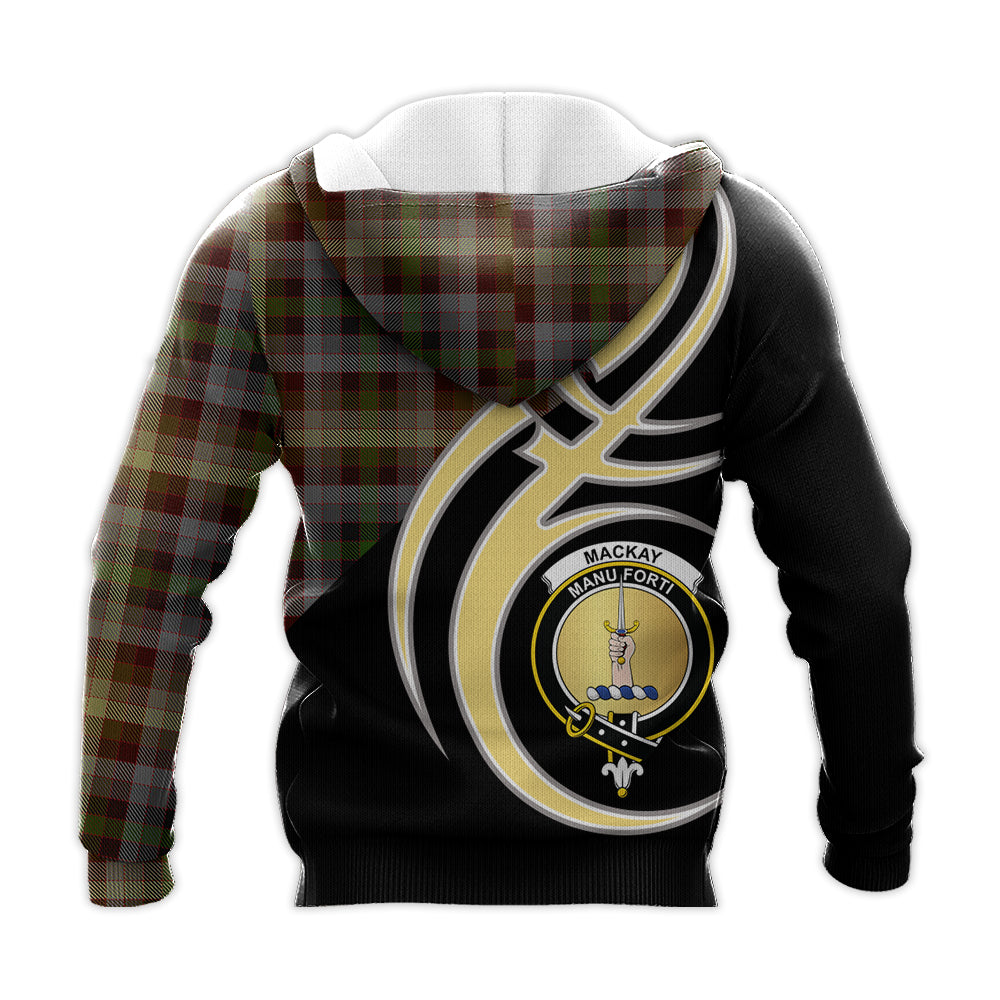 Printivon Mackay Of Strathnaver Clan Believe In Me Crest Tartan Knitted Hoodie Custom Your Text