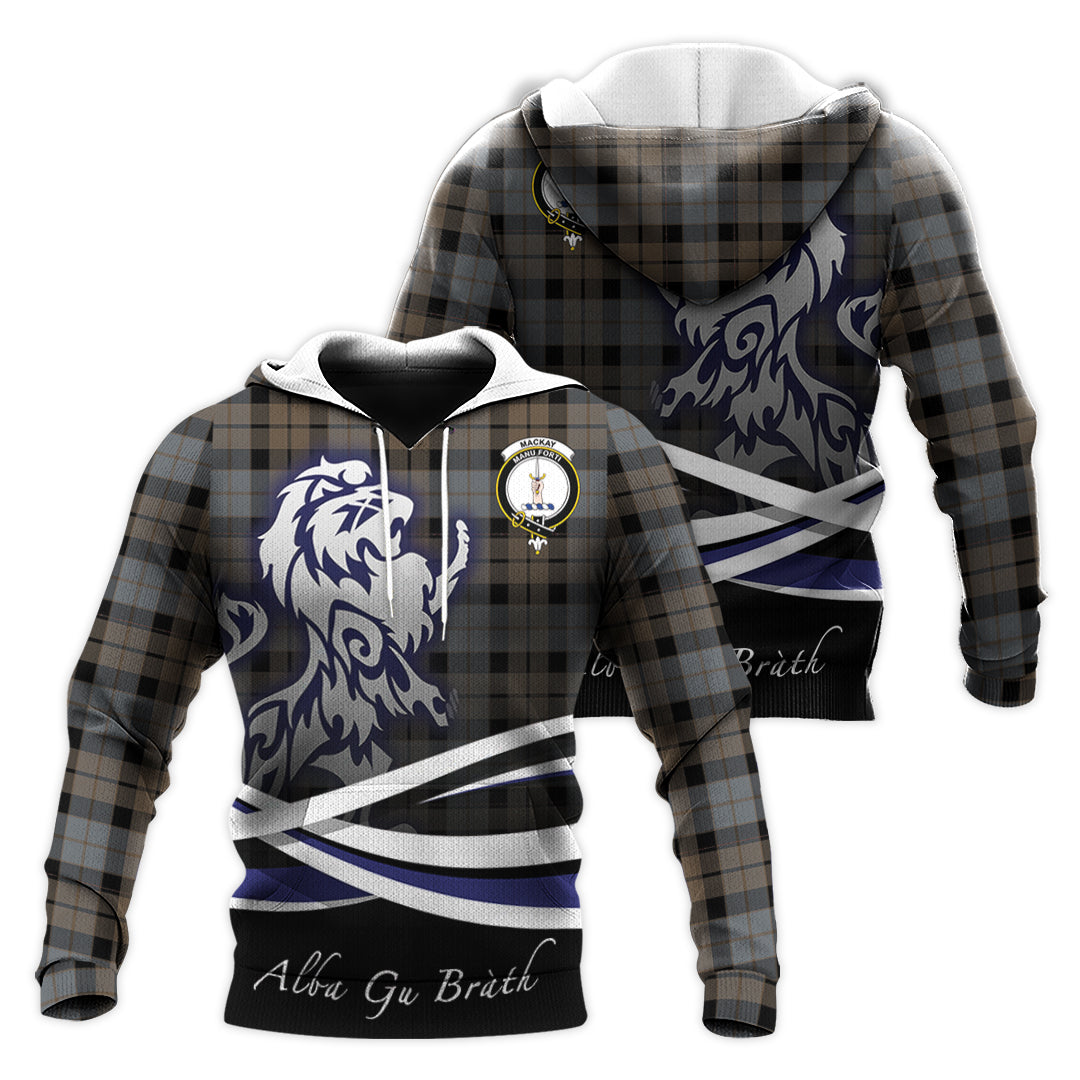 Printivon Mackay Weathered Tartan Scottish Lion Hoodie