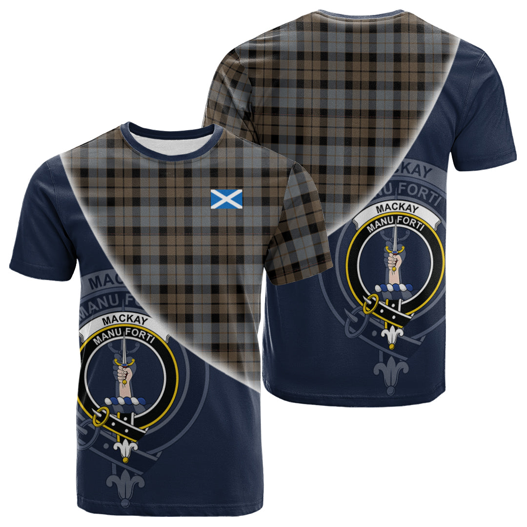 Printivon MacKay Weathered Tartan Scottish Crest T Shirt