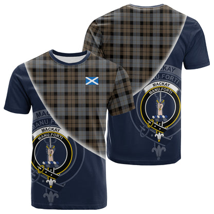 Printivon MacKay Weathered Tartan Scottish Crest T Shirt
