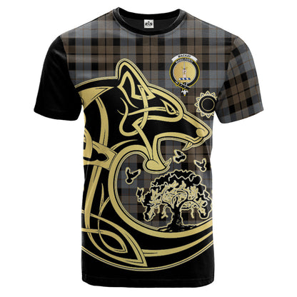 Printivon MacKay Weathered Crest Celtic Wolf Tartan T Shirt Custom Your Text