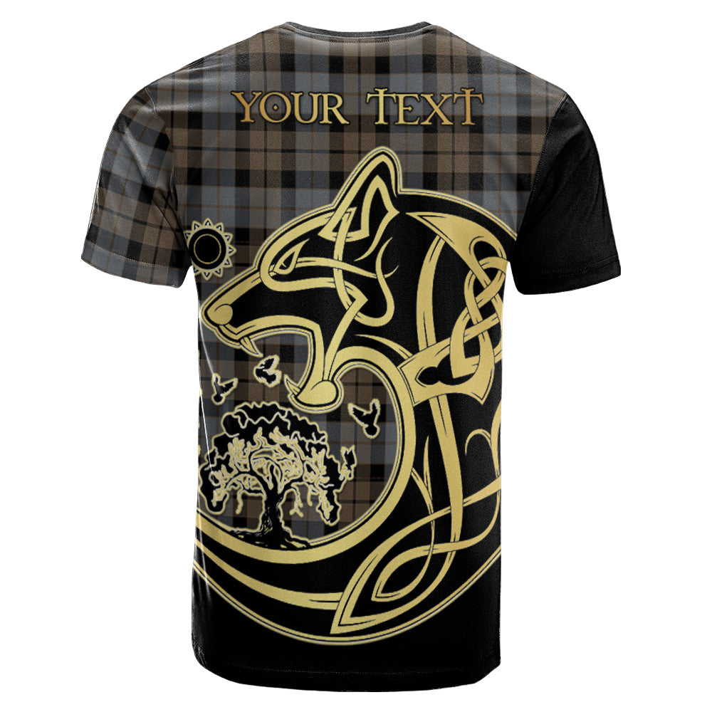 Printivon MacKay Weathered Crest Celtic Wolf Tartan T Shirt Custom Your Text