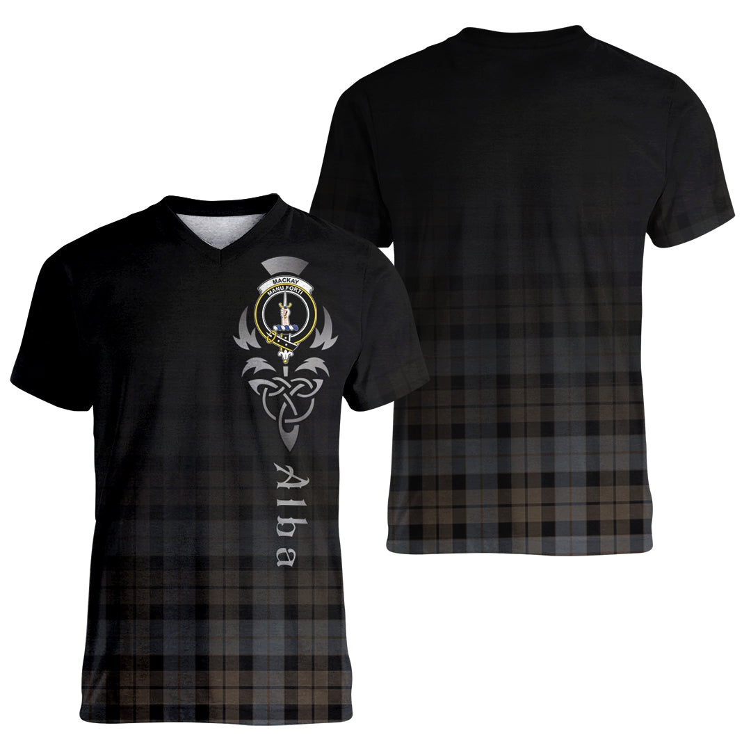 Printivon MacKay Weathered Tartan Crest Alba Celtic T Shirt