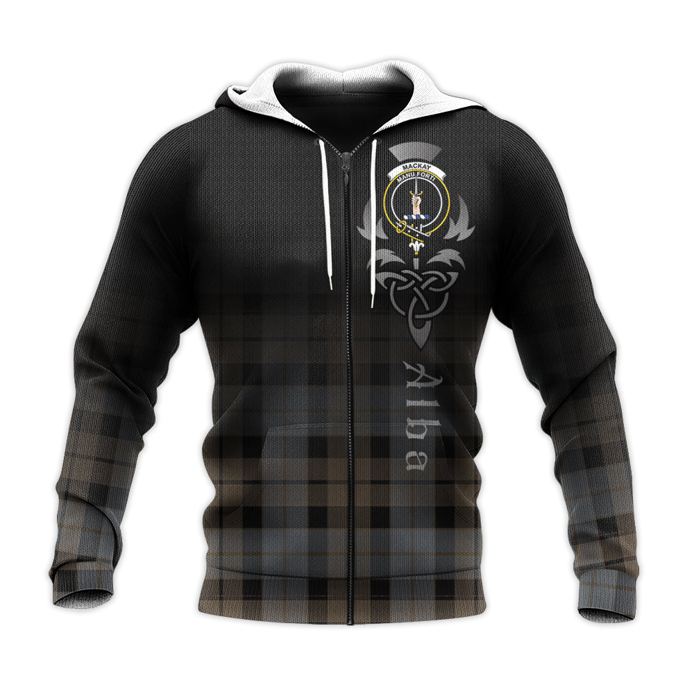 Printivon Mackay Weathered Tartan Crest Alba Celtic Hoodie