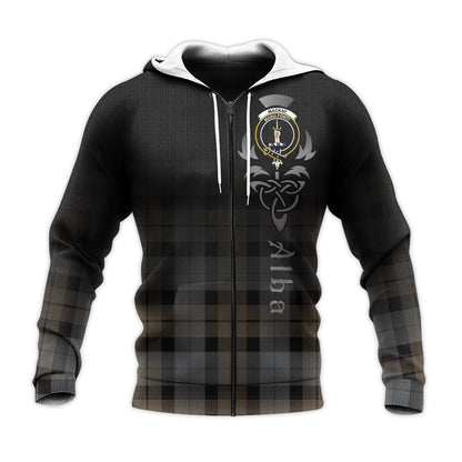 Printivon Mackay Weathered Tartan Crest Alba Celtic Hoodie