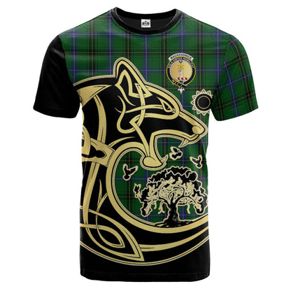 Printivon MacKendrick Crest Celtic Wolf Tartan T Shirt Custom Your Text