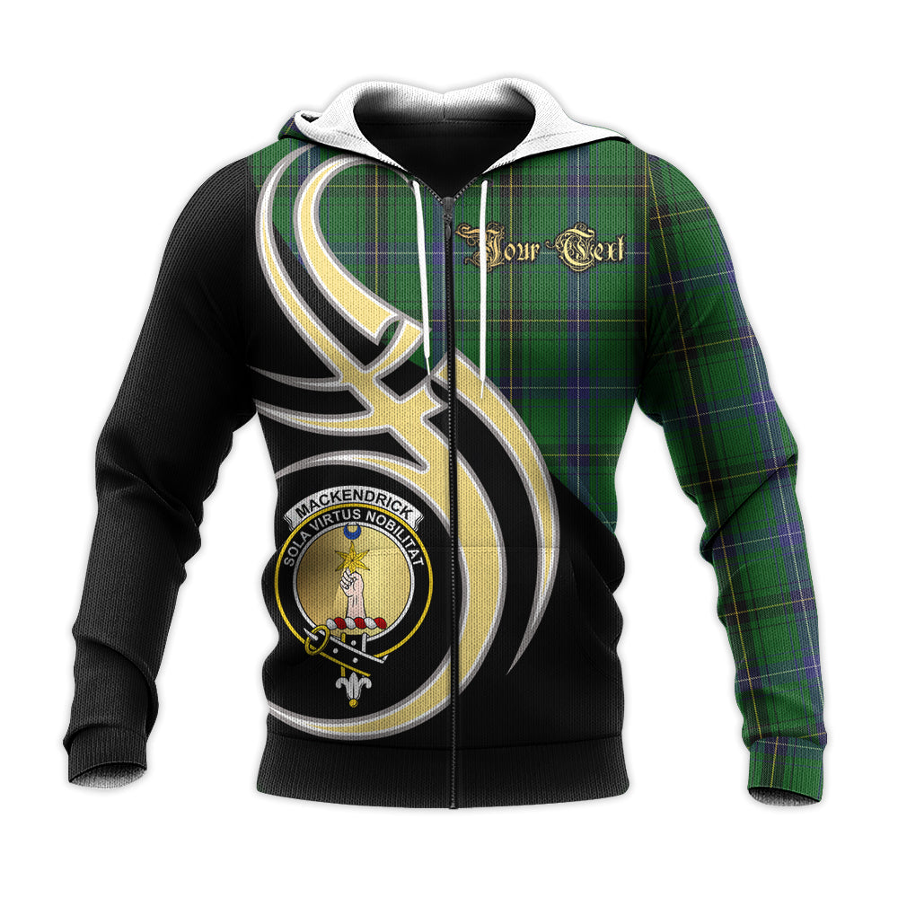 Printivon Mackendrick Clan Believe In Me Crest Tartan Knitted Hoodie Custom Your Text