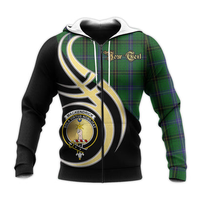 Printivon Mackendrick Clan Believe In Me Crest Tartan Knitted Hoodie Custom Your Text
