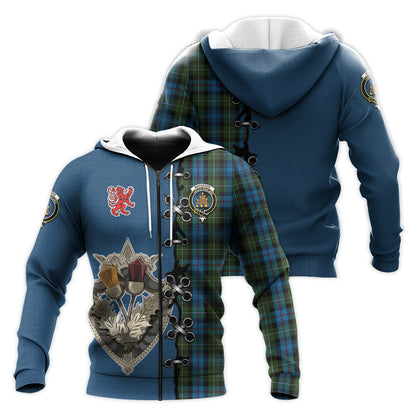 Printivon Mackenzie Tartan Hoodie Lion Rampant And Celtic Thistle Style