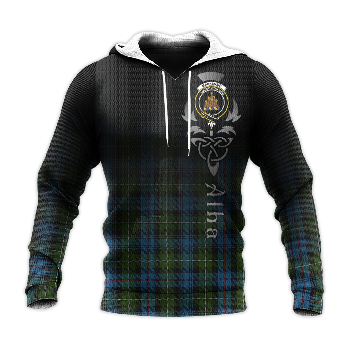 Printivon Mackenzie Tartan Crest Alba Celtic Hoodie