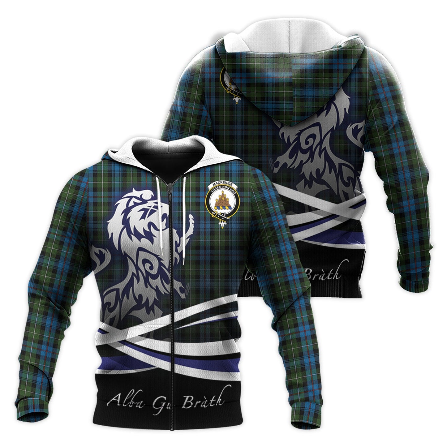 Printivon Mackenzie Tartan Scottish Lion Hoodie
