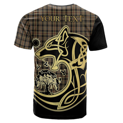 Printivon MacKenzie Hunting Crest Celtic Wolf Tartan T Shirt Custom Your Text