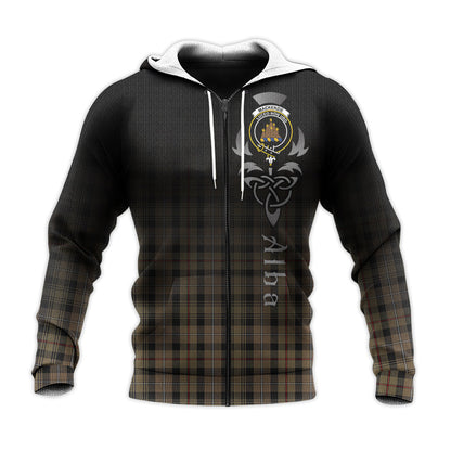 Printivon Mackenzie Hunting Tartan Crest Alba Celtic Hoodie