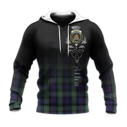 Printivon Mackenzie Hunting Green Tartan Crest Alba Celtic Hoodie