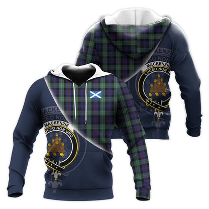 Printivon Mackenzie Hunting Green Tartan Scottish Crest Hoodie