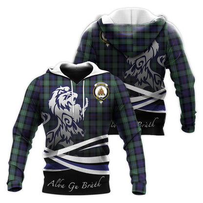 Printivon Mackenzie Hunting Green Tartan Scottish Lion Hoodie
