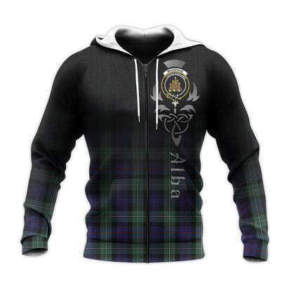 Printivon Mackenzie Hunting Green Tartan Crest Alba Celtic Hoodie