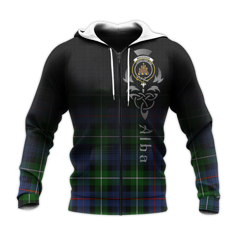 Printivon Mackenzie Modern Tartan Crest Alba Celtic Hoodie