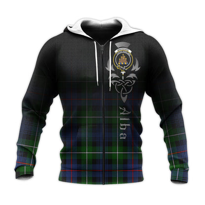 Printivon Mackenzie Modern Tartan Crest Alba Celtic Hoodie