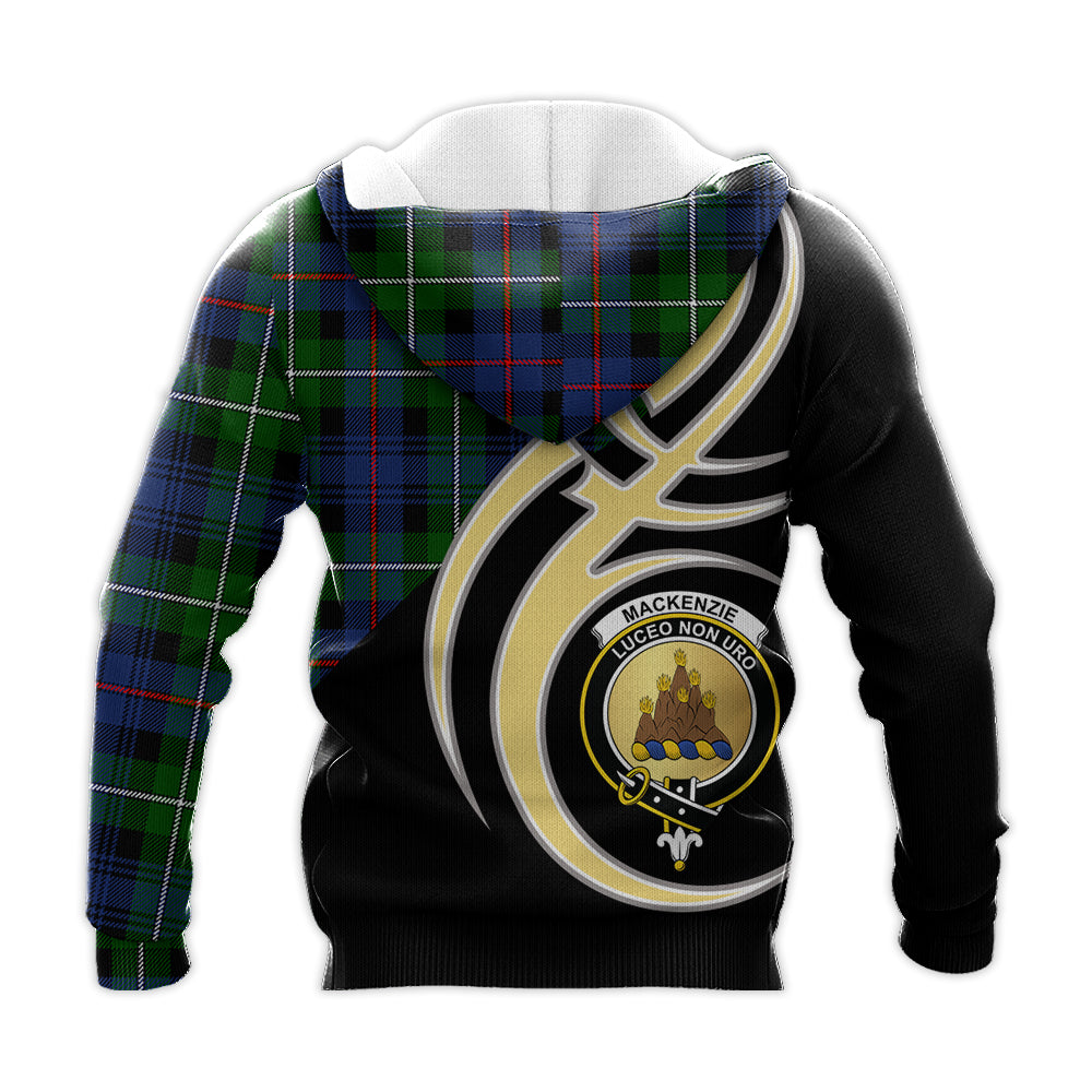 Printivon Mackenzie Modern Clan Believe In Me Crest Tartan Knitted Hoodie Custom Your Text