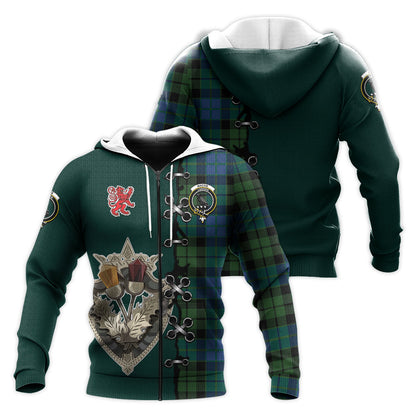 Printivon Mackie Tartan Hoodie Lion Rampant And Celtic Thistle Style