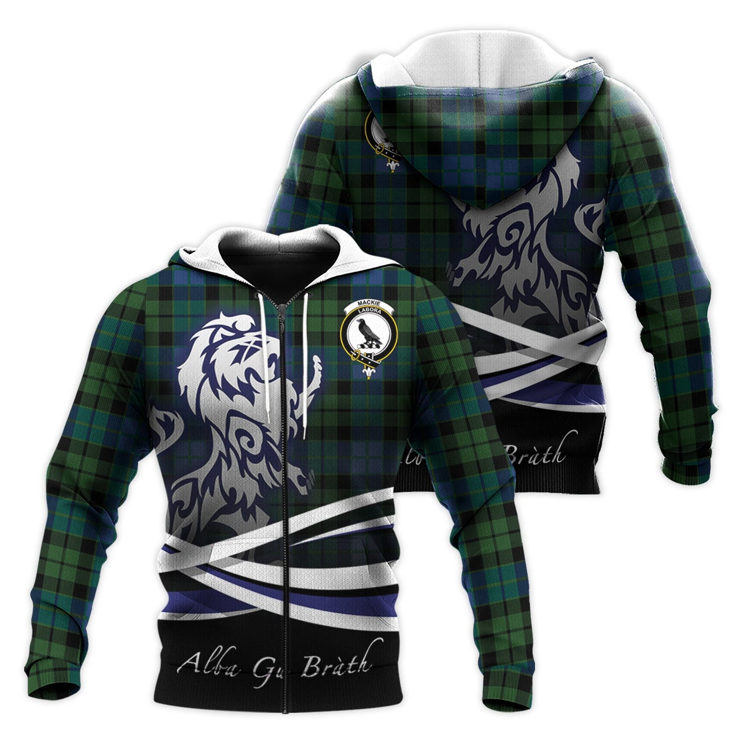 Printivon Mackie Tartan Scottish Lion Hoodie