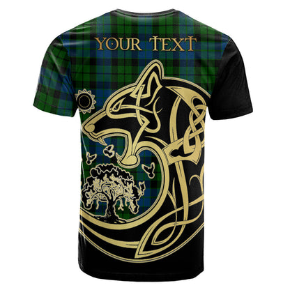 Printivon MacKie Crest Celtic Wolf Tartan T Shirt Custom Your Text