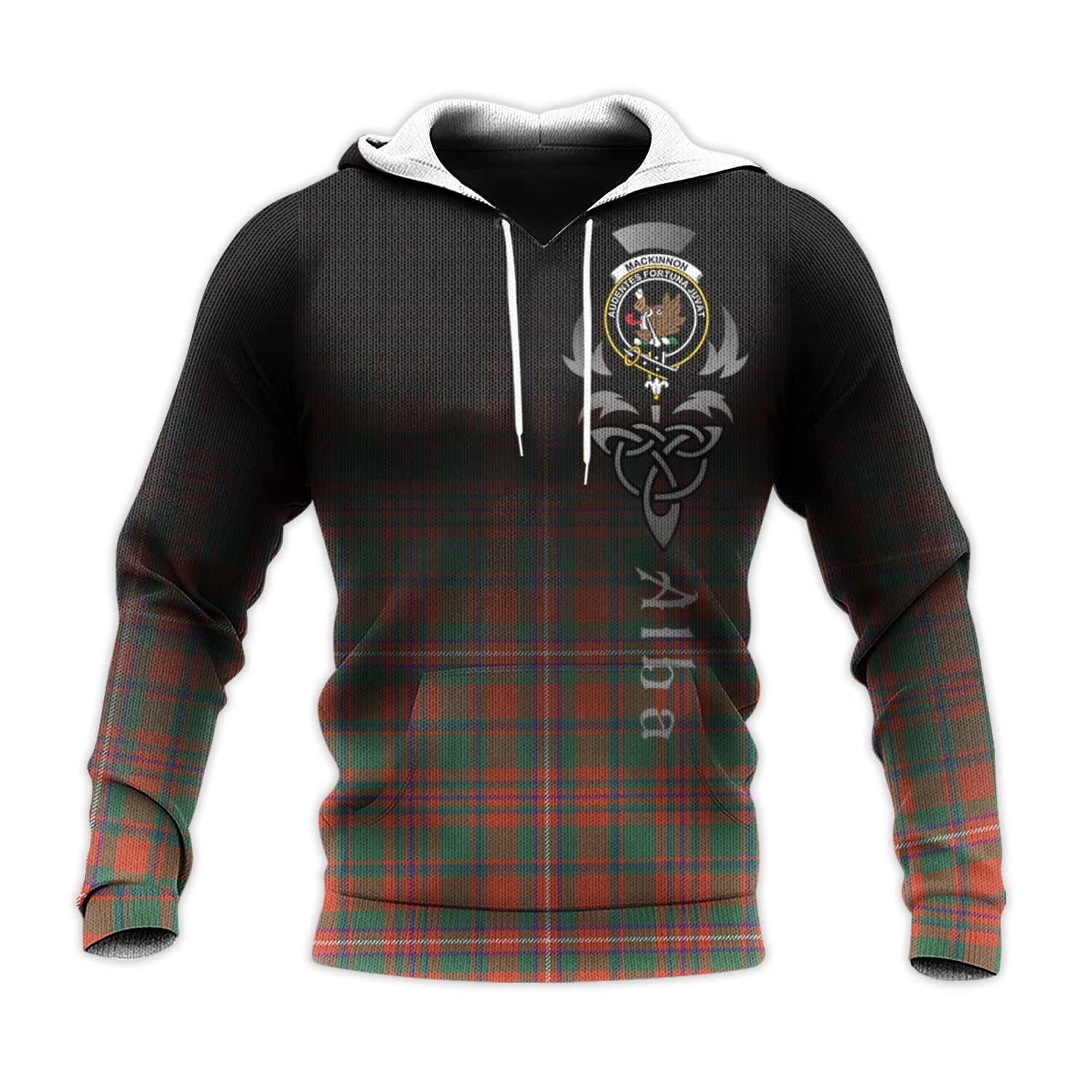 Printivon Mackinnon Ancient Tartan Crest Alba Celtic Hoodie