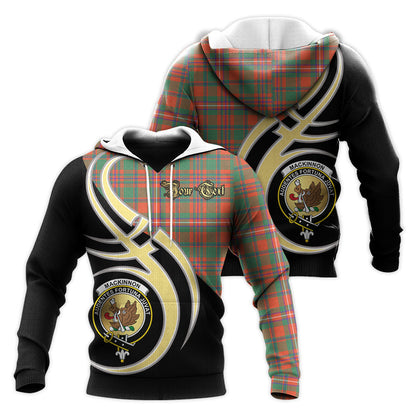 Printivon Mackinnon Ancient Clan Believe In Me Crest Tartan Knitted Hoodie Custom Your Text