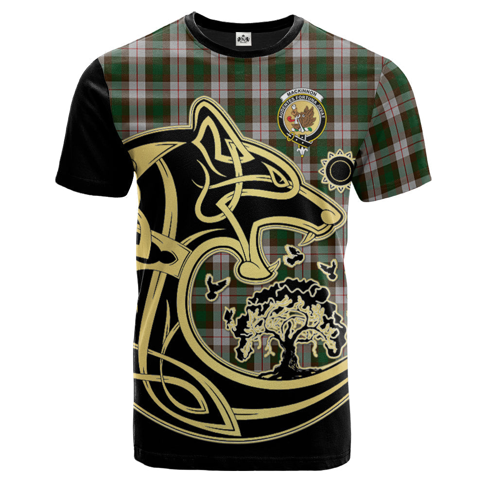 Printivon MacKinnon Dress Crest Celtic Wolf Tartan T Shirt Custom Your Text