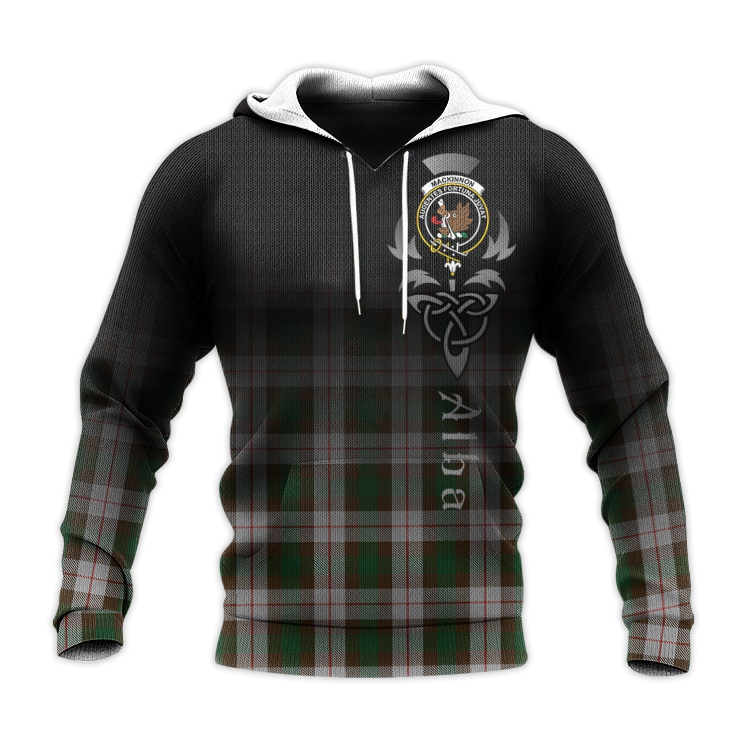 Printivon Mackinnon Dress Tartan Crest Alba Celtic Hoodie
