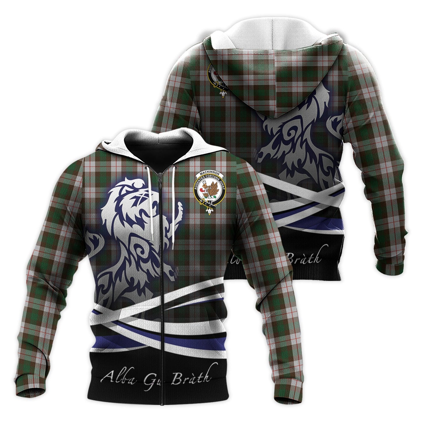 Printivon Mackinnon Dress Tartan Scottish Lion Hoodie