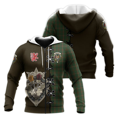 Printivon Mackinnon Hunting Tartan Hoodie Lion Rampant And Celtic Thistle Style