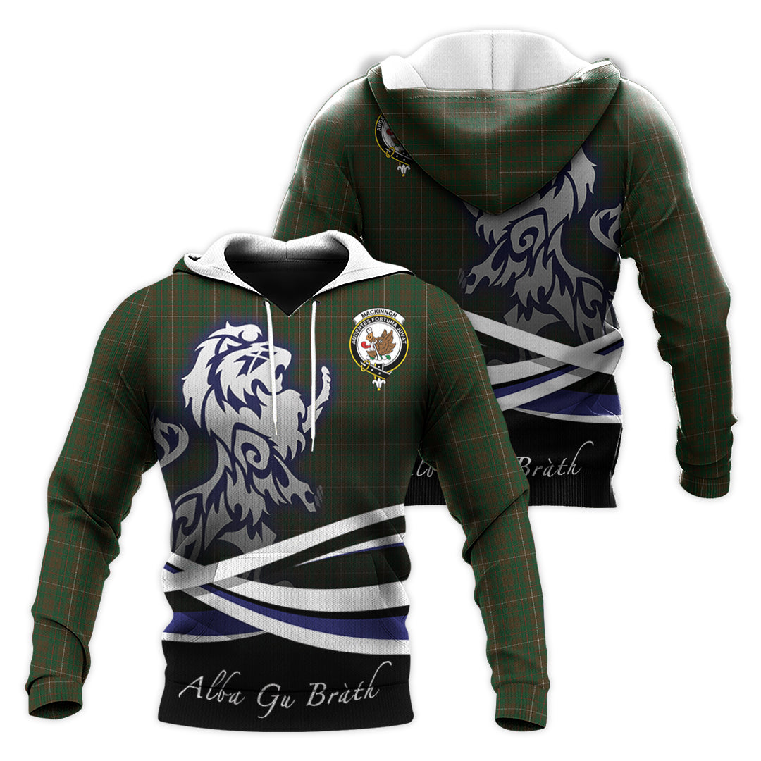 Printivon Mackinnon Hunting Tartan Scottish Lion Hoodie