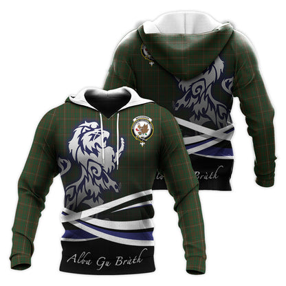 Printivon Mackinnon Hunting Tartan Scottish Lion Hoodie