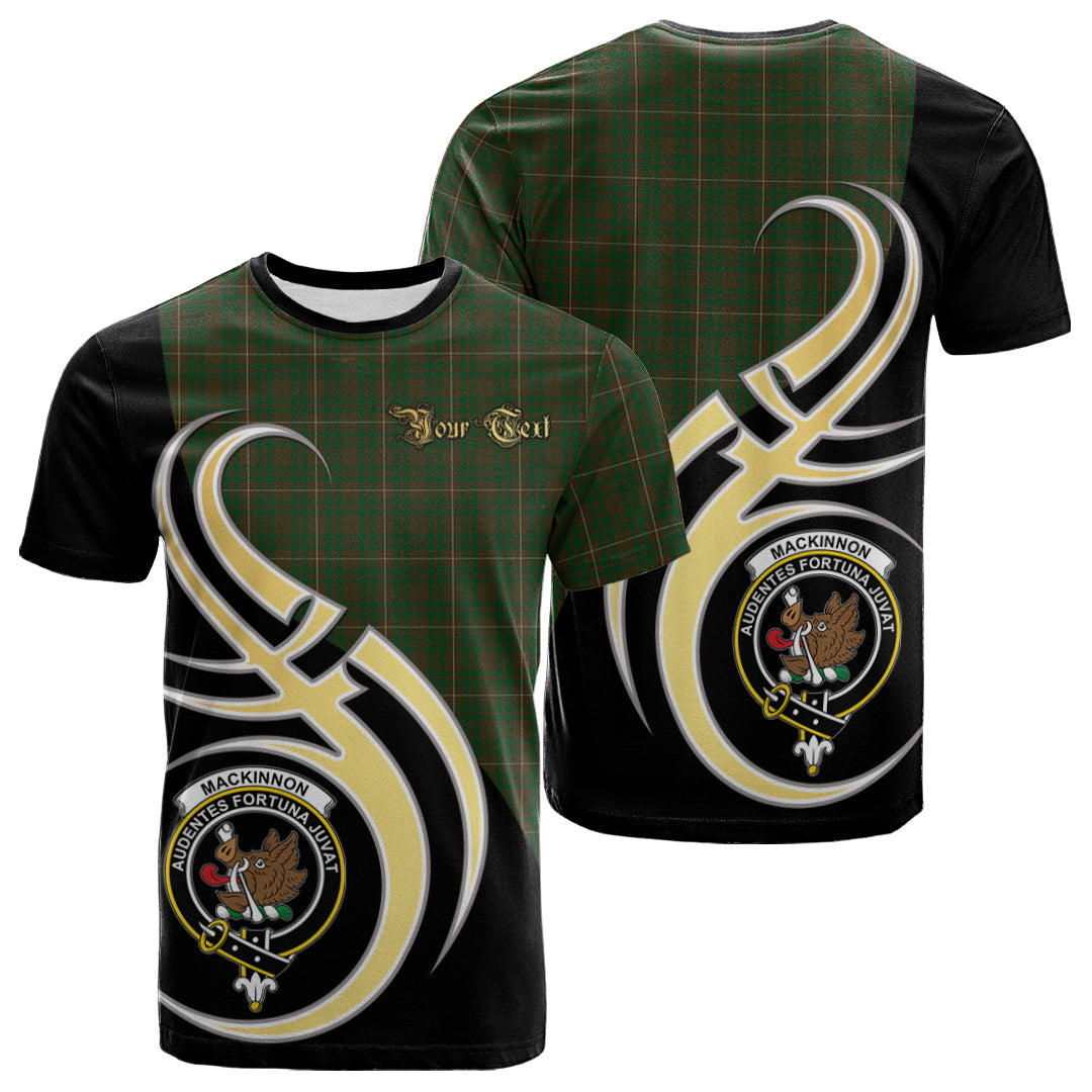 Printivon MacKinnon Hunting Tartan Crest Believe In Me T Shirt