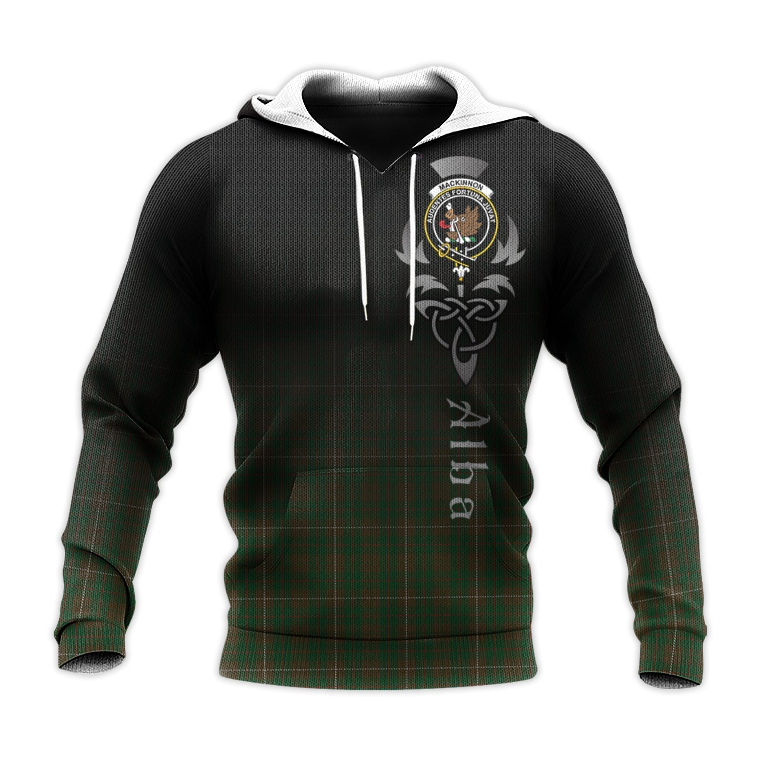Printivon Mackinnon Hunting Tartan Crest Alba Celtic Hoodie