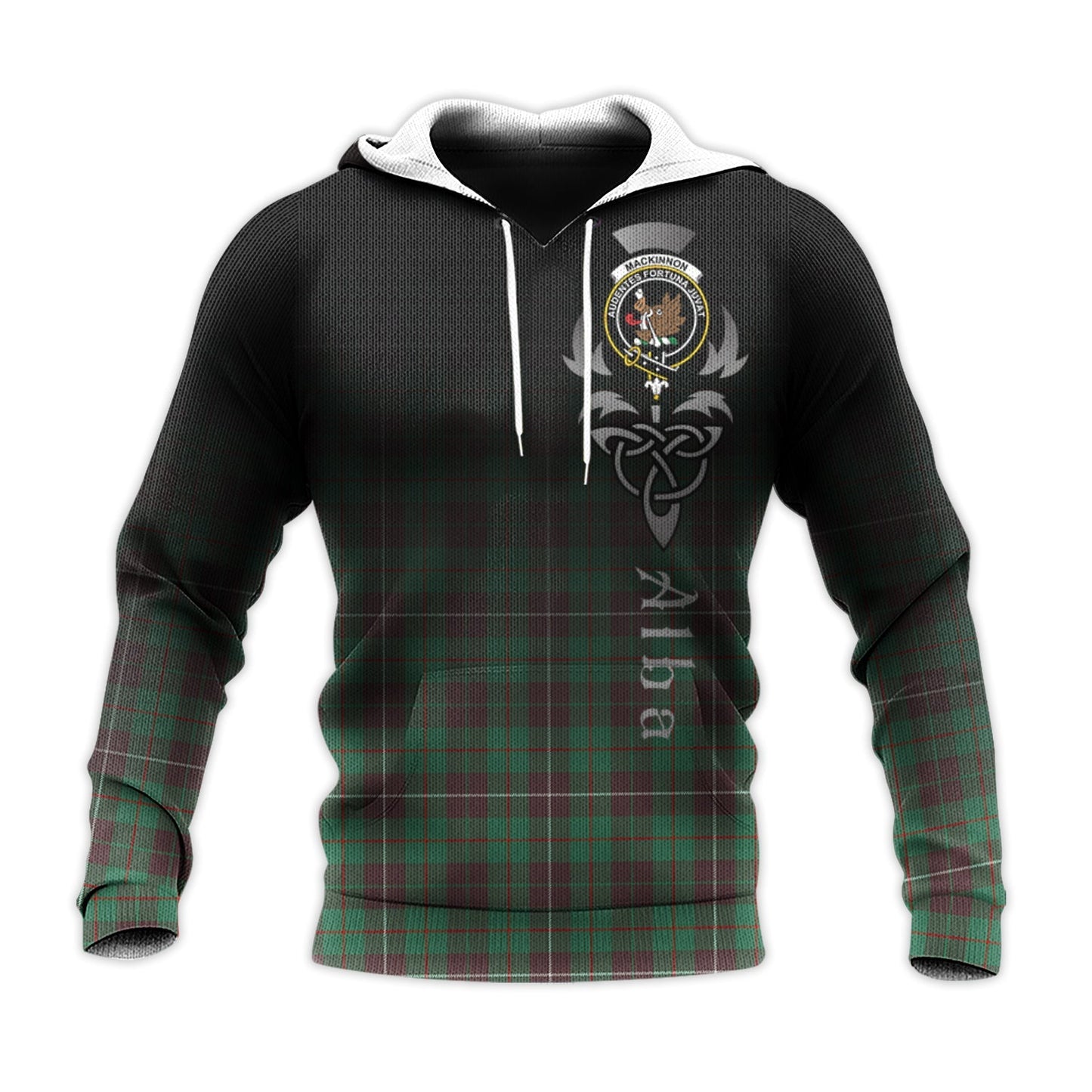 Printivon Mackinnon Hunting Ancient Tartan Crest Alba Celtic Hoodie