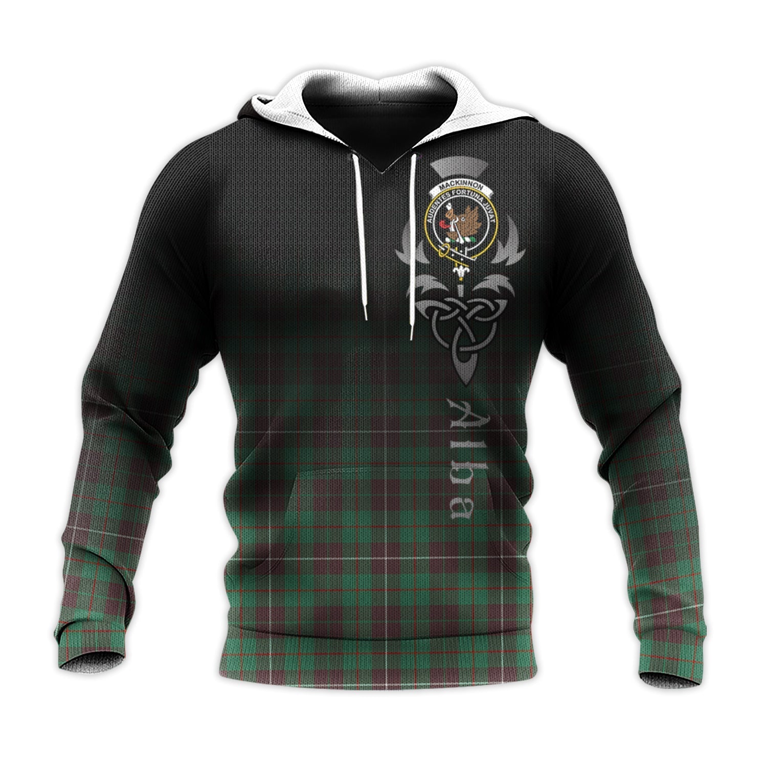 Printivon Mackinnon Hunting Ancient Tartan Crest Alba Celtic Hoodie