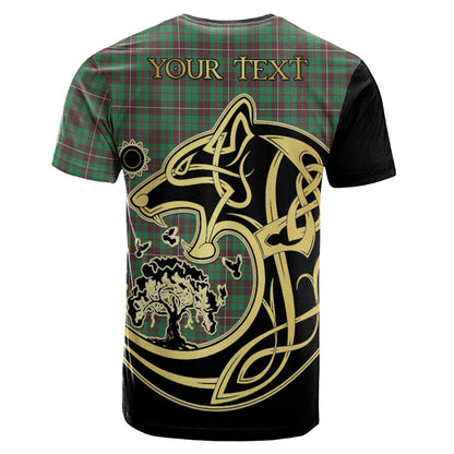 Printivon MacKinnon Hunting Ancient Crest Celtic Wolf Tartan T Shirt Custom Your Text