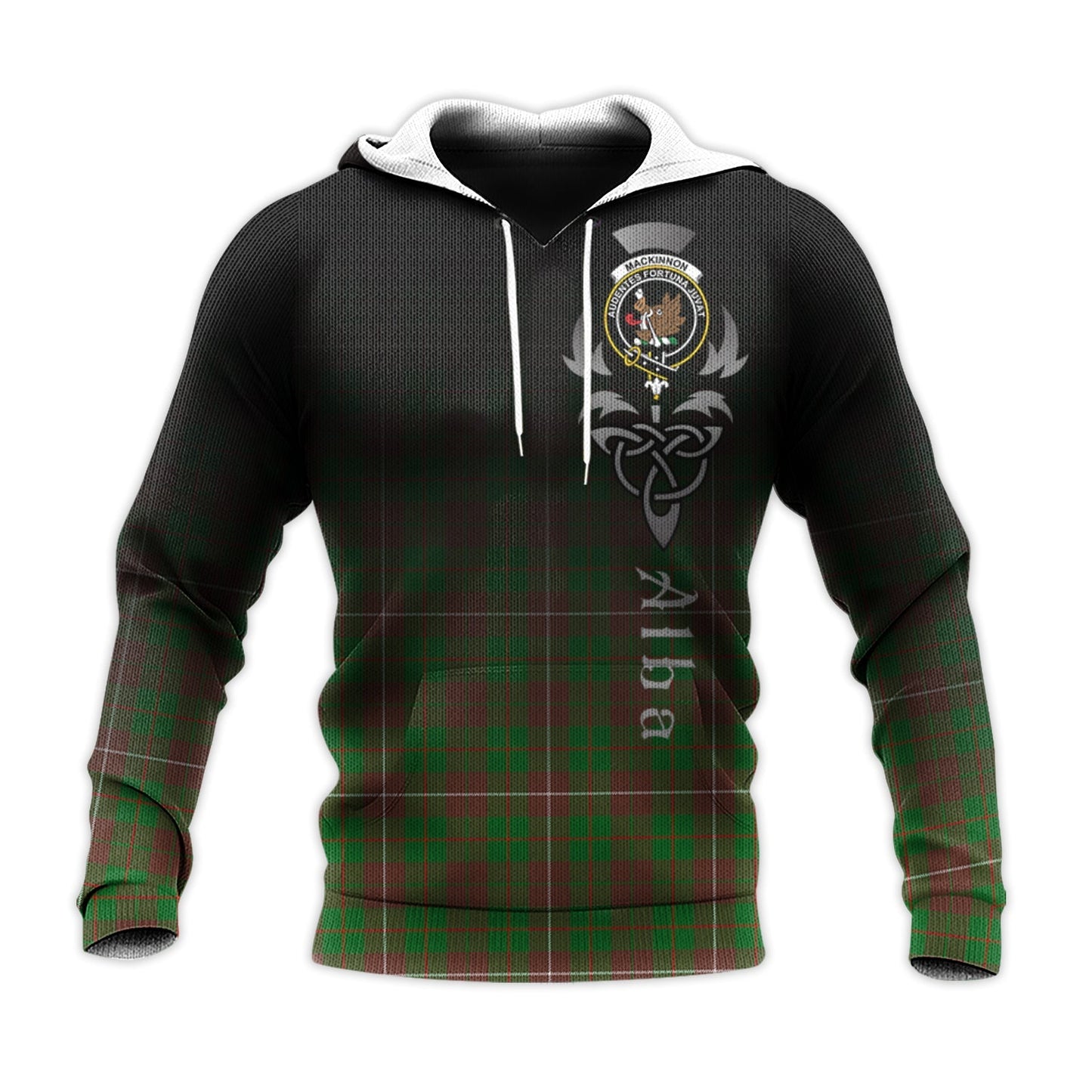 Printivon Mackinnon Hunting Modern Tartan Crest Alba Celtic Hoodie