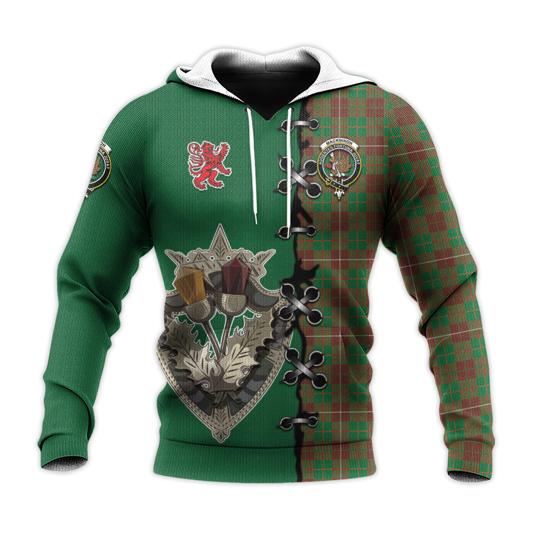 Printivon Mackinnon Hunting Modern Tartan Hoodie Lion Rampant And Celtic Thistle Style