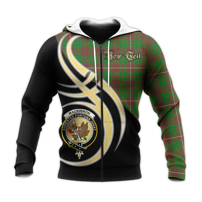 Printivon Mackinnon Hunting Modern Clan Believe In Me Crest Tartan Knitted Hoodie Custom Your Text