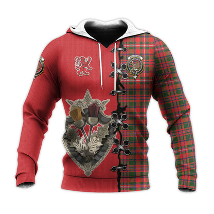 Printivon Mackinnon Modern Tartan Hoodie Lion Rampant And Celtic Thistle Style