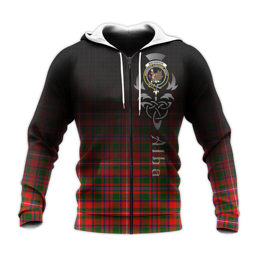 Printivon Mackinnon Modern Tartan Crest Alba Celtic Hoodie
