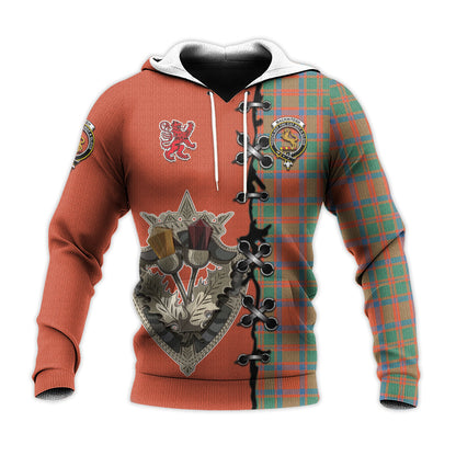 Printivon Mackintosh Ancient Tartan Hoodie Lion Rampant And Celtic Thistle Style