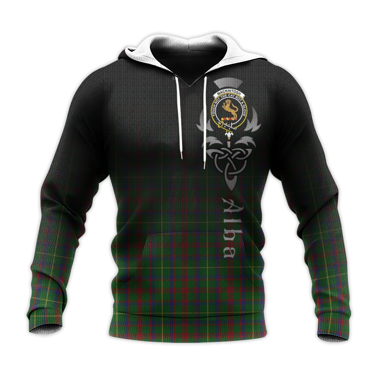 Printivon Mackintosh Hunting Tartan Crest Alba Celtic Hoodie