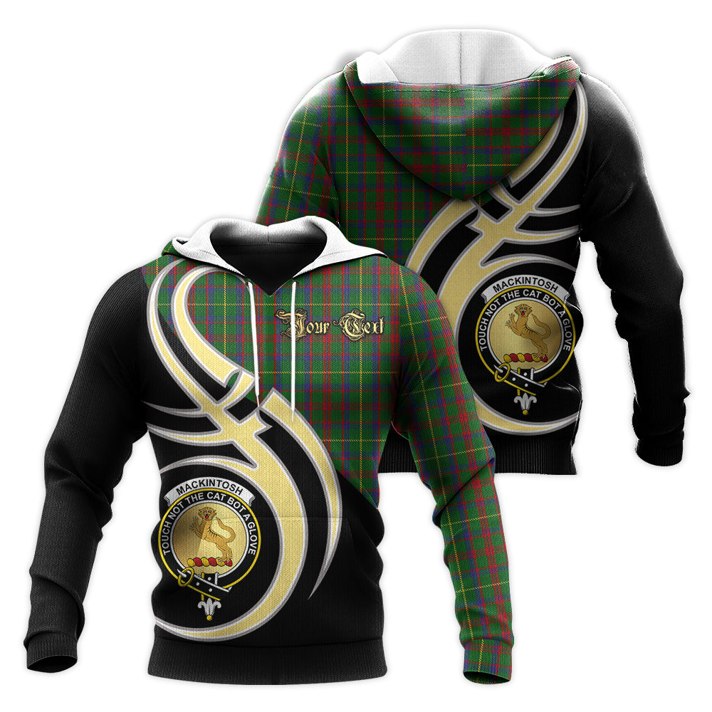 Printivon Mackintosh Hunting Clan Believe In Me Crest Tartan Knitted Hoodie Custom Your Text