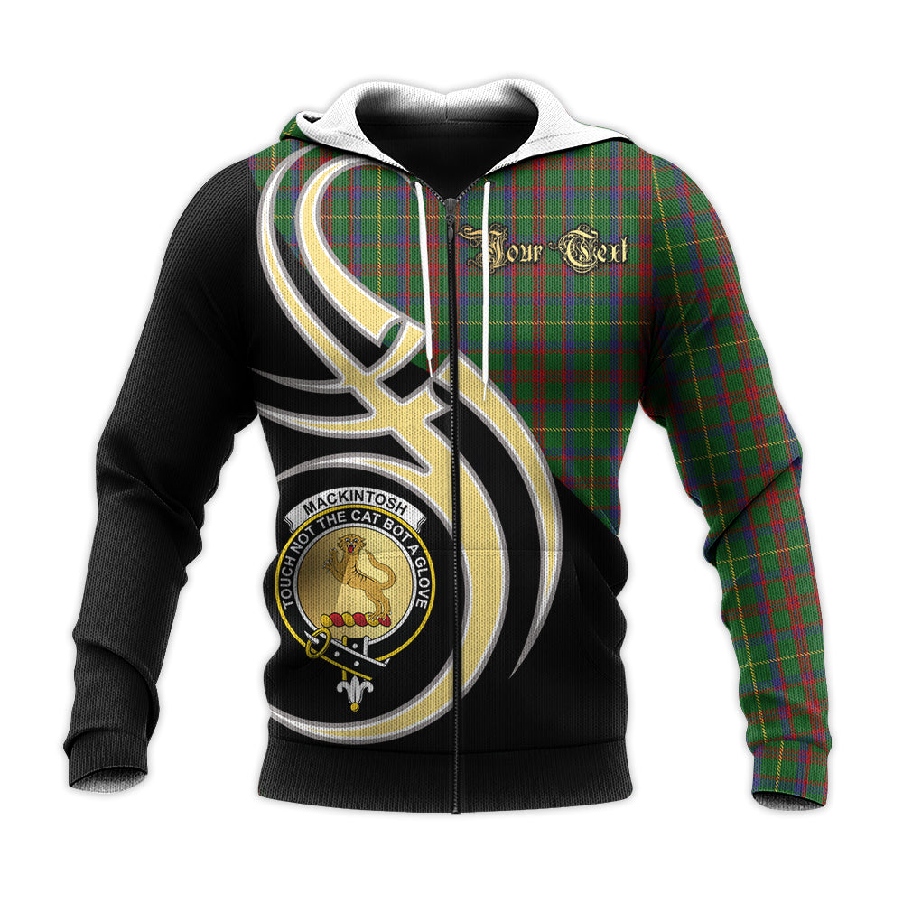 Printivon Mackintosh Hunting Clan Believe In Me Crest Tartan Knitted Hoodie Custom Your Text