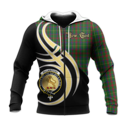 Printivon Mackintosh Hunting Clan Believe In Me Crest Tartan Knitted Hoodie Custom Your Text